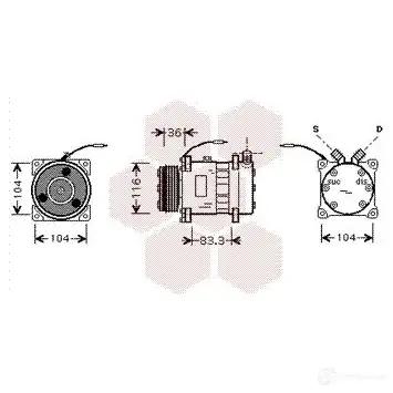 Компрессор кондиционера VAN WEZEL 6043K31 8 QWCWT 476270 4300K318 изображение 0