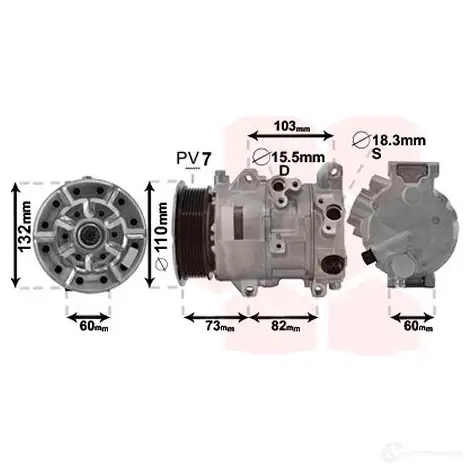 Компрессор кондиционера VAN WEZEL 5300K685 5410909593575 479952 Q3MD2B 3 изображение 0