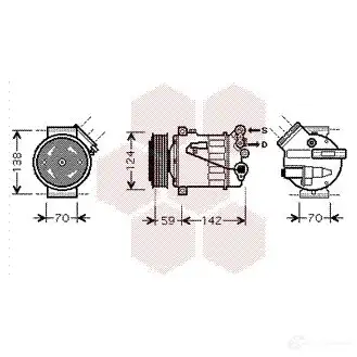 Компрессор кондиционера VAN WEZEL 6037K45 0 3700K450 OLZ3YI 472392