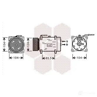 Компрессор кондиционера VAN WEZEL 476261 4300K244 JVMDUH 6043K24 4