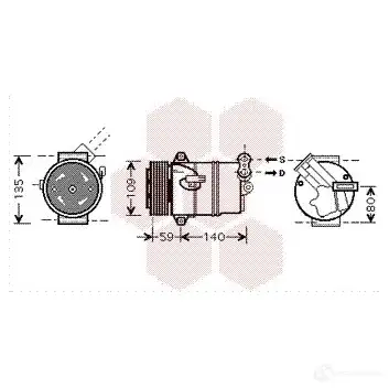 Компрессор кондиционера VAN WEZEL 5410909372774 HWS00 5 472388 3700k446
