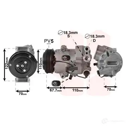 Компрессор кондиционера VAN WEZEL 3700K608 472419 5410909593407 IAQZ LWB изображение 0