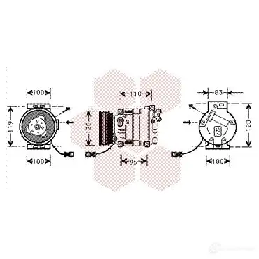 Компрессор кондиционера VAN WEZEL 6 017K034 XKJOIGI 463481 1700K034 изображение 0