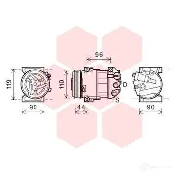 Компрессор кондиционера VAN WEZEL 0100K125 6001K12 5 455581 PL85W