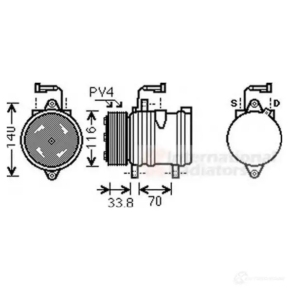 Компрессор кондиционера VAN WEZEL 6017K3 74 1700k374 0BQAMQG 463507