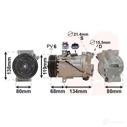 Компрессор кондиционера VAN WEZEL 5410909577780 74ZF 7 4301K705 1424751251
