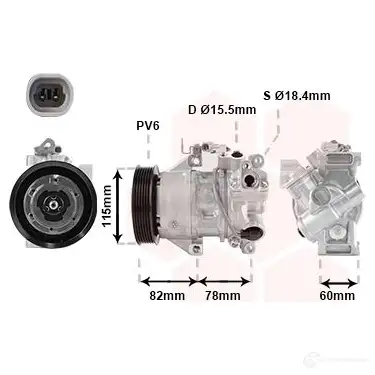 Компрессор кондиционера VAN WEZEL 479934 5300K479 5N9WX 6053K4 79
