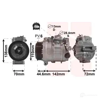Компрессор кондиционера VAN WEZEL GEZ5S T 3000K611 5410909592356 468867