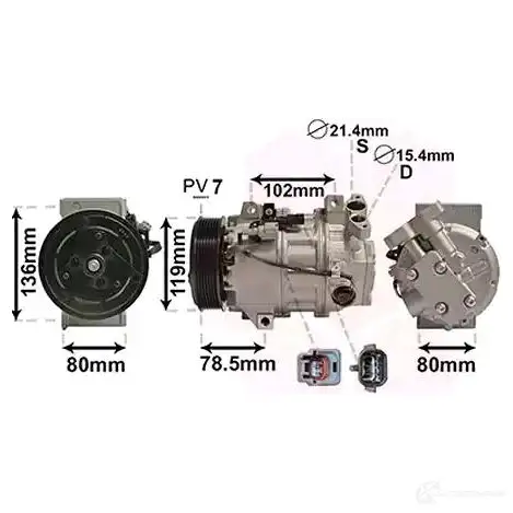 Компрессор кондиционера VAN WEZEL NJ K1X 4300K620 476305 5410909631833 - Изображение 1