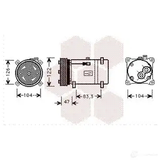 Компрессор кондиционера VAN WEZEL 4000K066 XLW0AO 6040K0 66 474725 изображение 0