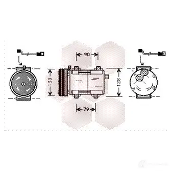 Компрессор кондиционера VAN WEZEL SNA4X 6018K 280 464598 1800K280 изображение 0