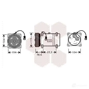 Компрессор кондиционера VAN WEZEL 0900k216 QR4DV 6009K2 16 460316 изображение 0