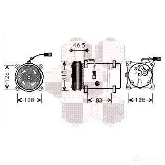 Компрессор кондиционера VAN WEZEL M3FRGM 0900K158 6 009K158 460303 изображение 0