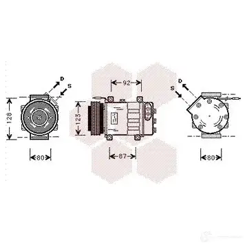 Компрессор кондиционера VAN WEZEL 4300K037 6 043K037 SO6QS 476245