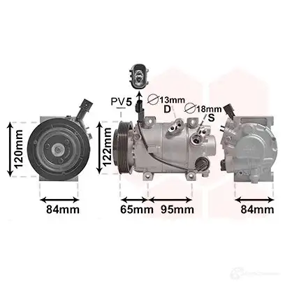 Компрессор кондиционера VAN WEZEL 8201K710 PJE N6CP 5410909667016 1208216335
