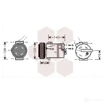 Компрессор кондиционера VAN WEZEL 472395 3700K463 6037K 463 GG2JU4