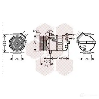 Компрессор кондиционера VAN WEZEL 0100K106 455577 6001 K106 60UAR2