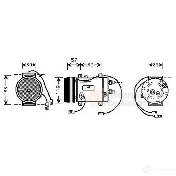 Компрессор кондиционера VAN WEZEL 456437 I8ZR3V 0300k008 60 03K008 изображение 0