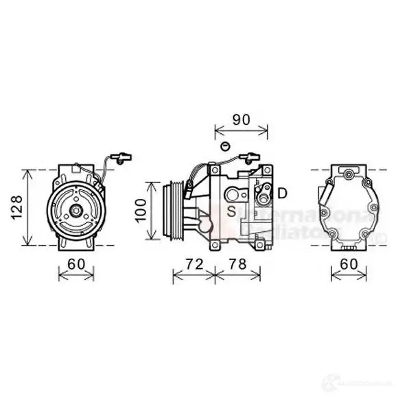 Компрессор кондиционера VAN WEZEL 5410909592318 467550 YY7S 3A 2700K253