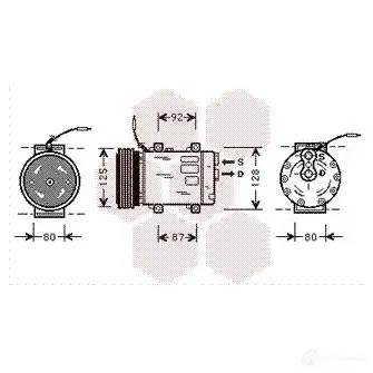 Компрессор кондиционера VAN WEZEL 3QEOSR 476249 4300K067 6043K 067 изображение 0