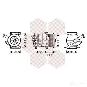Компрессор кондиционера VAN WEZEL 6017K 394 463510 LUEFU8 1700k394