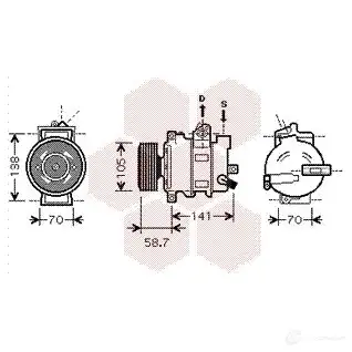 Компрессор кондиционера VAN WEZEL U3M0YT1 0300k287 60 03K287 456476
