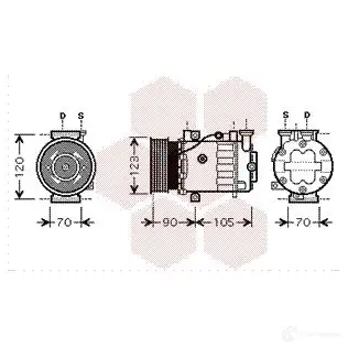 Компрессор кондиционера VAN WEZEL 463501 7Z3FY 6017K3 61 1700K361