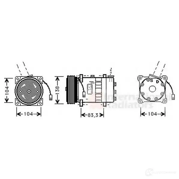Компрессор кондиционера VAN WEZEL 6001K01 4 0100k014 455571 7K34H