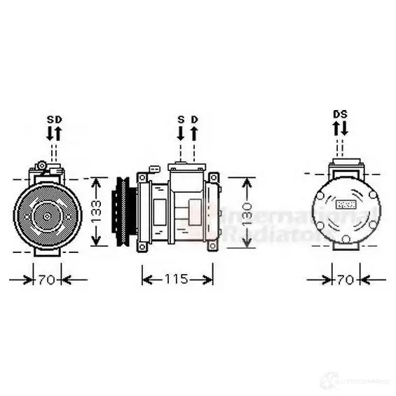 Компрессор кондиционера VAN WEZEL 6007K06 4 J33O5N 0700k064 459874