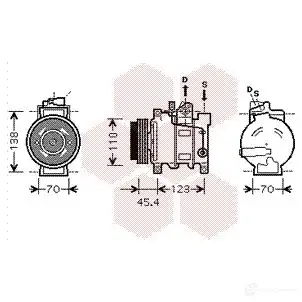 Компрессор кондиционера VAN WEZEL 6003K22 7 0300k227 N0AKEI 456453 изображение 0