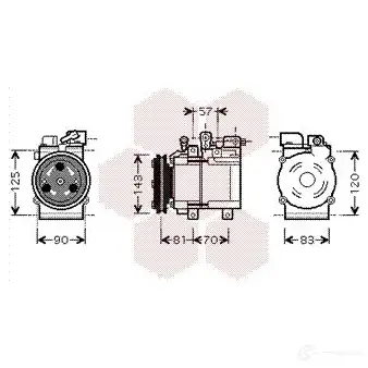 Компрессор кондиционера VAN WEZEL YKJIRJ 8200K139 608 2K139 486228 изображение 0