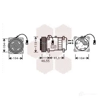 Компрессор кондиционера VAN WEZEL 0900k019 460299 60 09K019 G1Q9Y