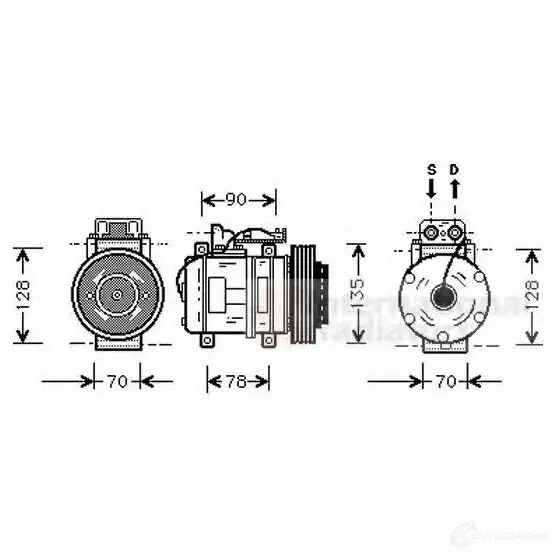 Компрессор кондиционера VAN WEZEL 6030K0 62 8H3ND 468825 3000k062 изображение 0