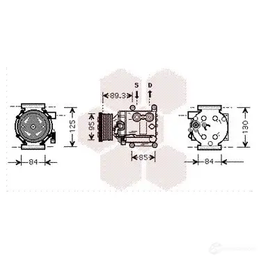 Компрессор кондиционера VAN WEZEL 1800K402 60 18K402 464619 15U5ZBL
