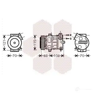 Компрессор кондиционера VAN WEZEL 463498 0Y53U 6017K3 32 1700k332