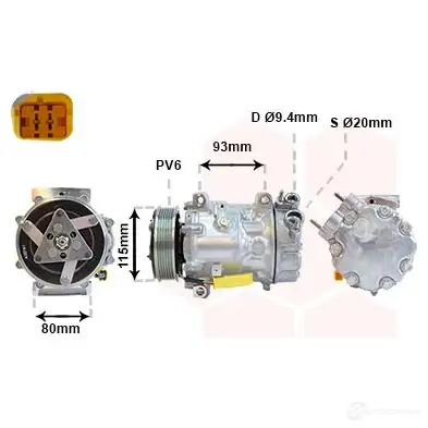 Компрессор кондиционера VAN WEZEL 0901K706 TLGT 7A 1437852203 изображение 0