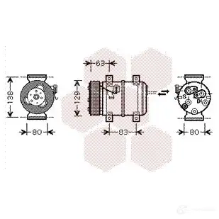 Компрессор кондиционера VAN WEZEL 5900K120 D1MJ1NG 6059 K120 484559
