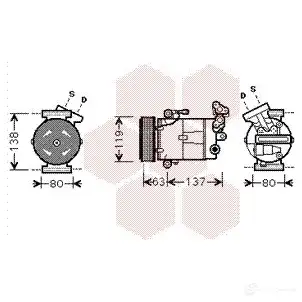 Компрессор кондиционера VAN WEZEL 476291 4300k437 6 043K437 OWR6Y изображение 0