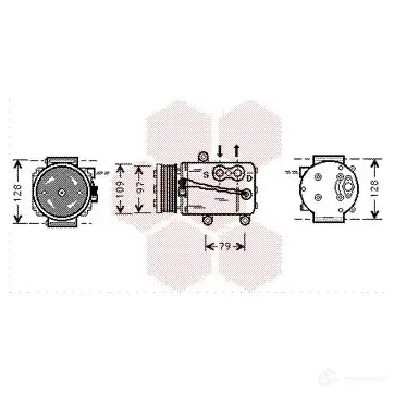 Компрессор кондиционера VAN WEZEL OCSSYQ 60 18K339 464611 1800K339 изображение 0
