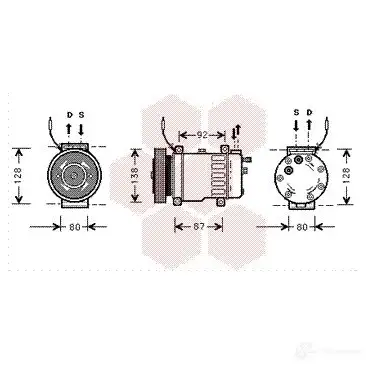 Компрессор кондиционера VAN WEZEL 73FQ389 478191 6047 K052 4700K052 изображение 0