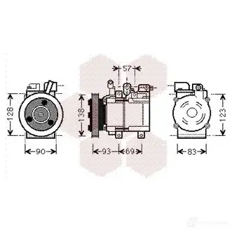 Компрессор кондиционера VAN WEZEL 5XZ5OE9 486252 6082K2 59 8200K259