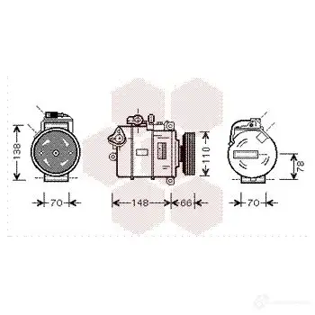 Компрессор кондиционера VAN WEZEL 55SK0H4 0300k247 6003 K247 456454