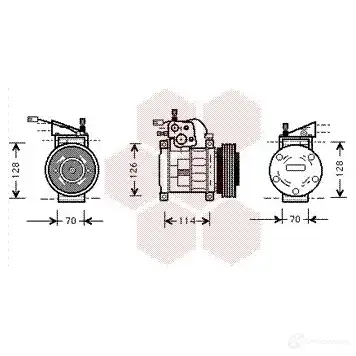 Компрессор кондиционера VAN WEZEL 83FBOTI 466806 6 021K034 2100K034 изображение 0