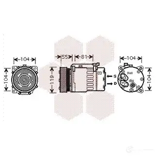 Компрессор кондиционера VAN WEZEL 6 058K270 5800K270 481781 0A2N9 изображение 0