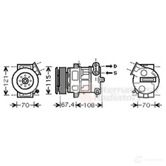 Компрессор кондиционера VAN WEZEL 1700k331 6 017K331 8H480XS 463497
