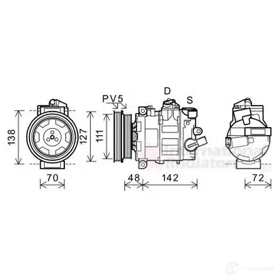 Компрессор кондиционера VAN WEZEL 456488 0300k359 MFSGUF 6003K3 59 изображение 0