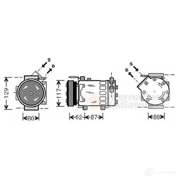Компрессор кондиционера VAN WEZEL 4300k076 60 43K076 476253 XUYZ5