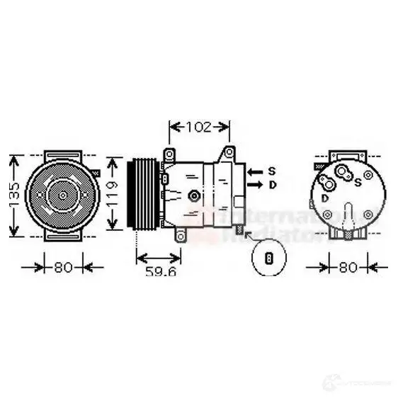 Компрессор кондиционера VAN WEZEL 4300k385 6043K 385 56KKY 476279