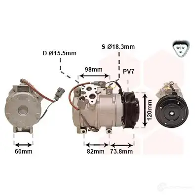 Компрессор кондиционера VAN WEZEL 1437851152 HVN5M R 5300K726