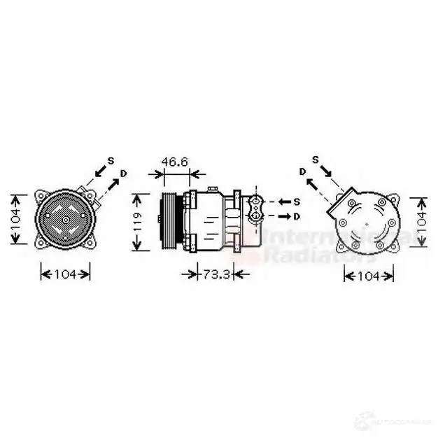 Компрессор кондиционера VAN WEZEL 6009K21 8 N9HY6 460318 0900k218